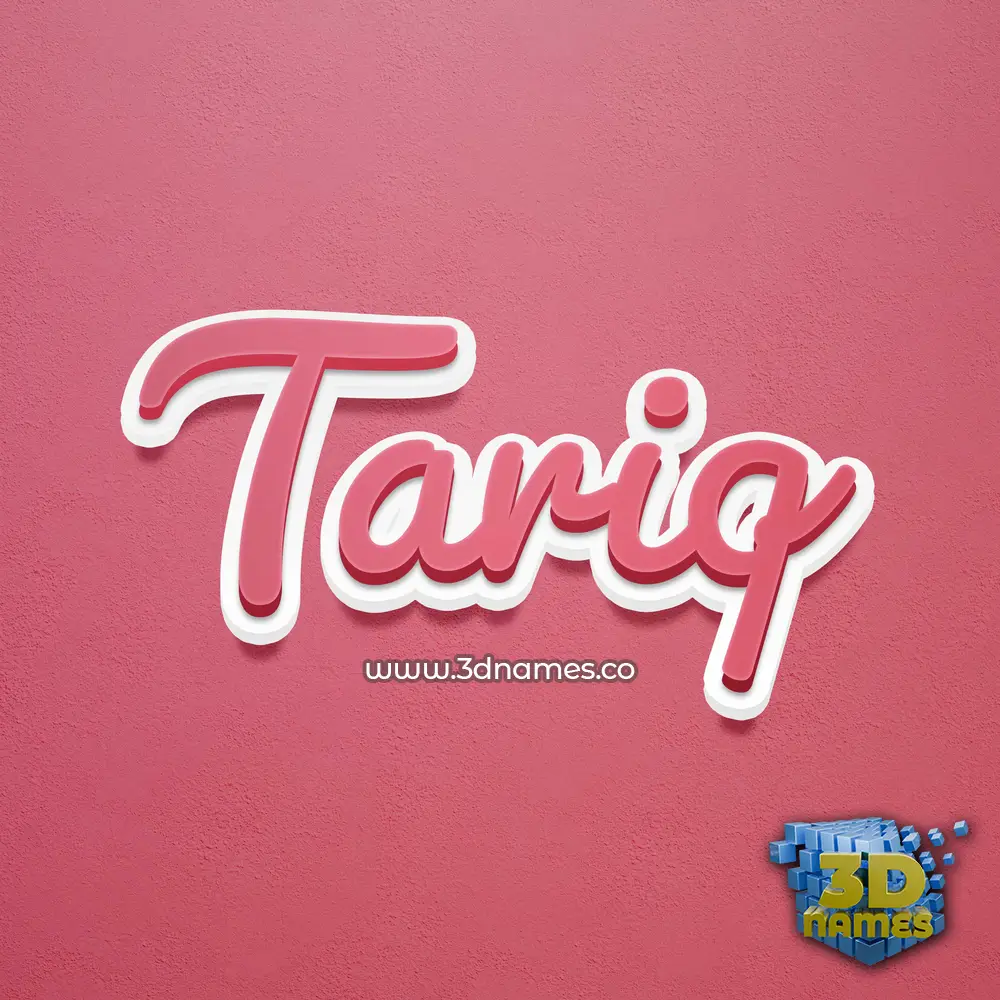 tariq in Red Scribble style - 3D name wallpaper