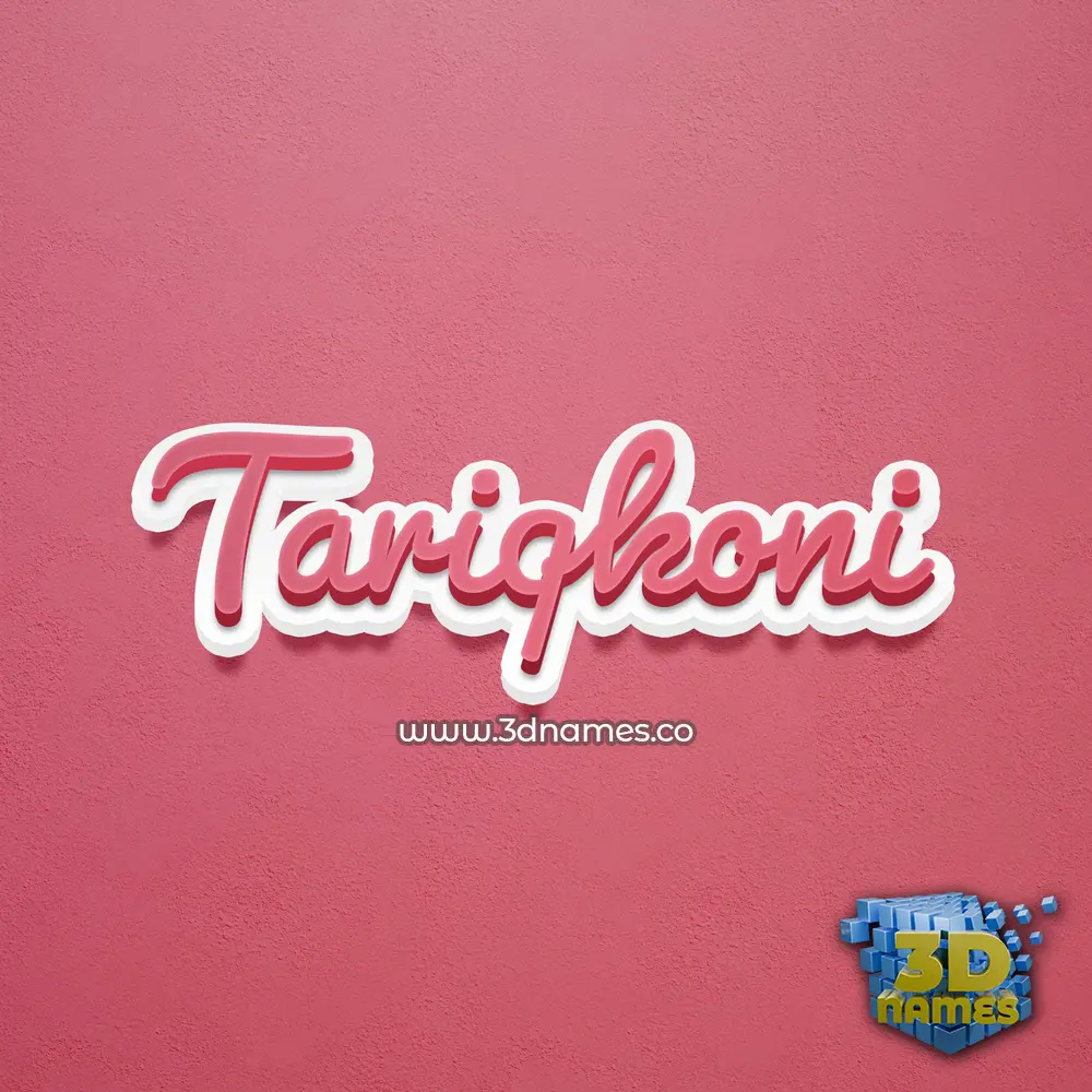 tariqkoni in Red Scribble style - 3D name wallpaper