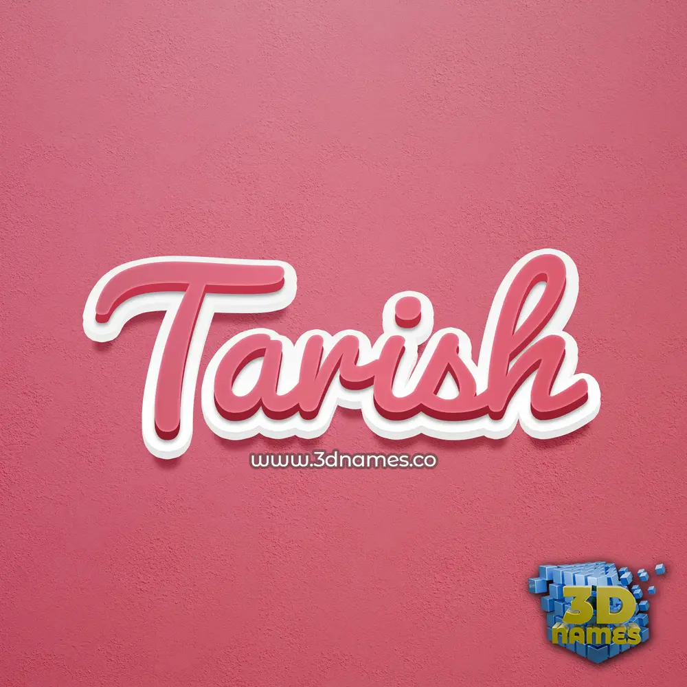 tarish in Red Scribble style - 3D name wallpaper