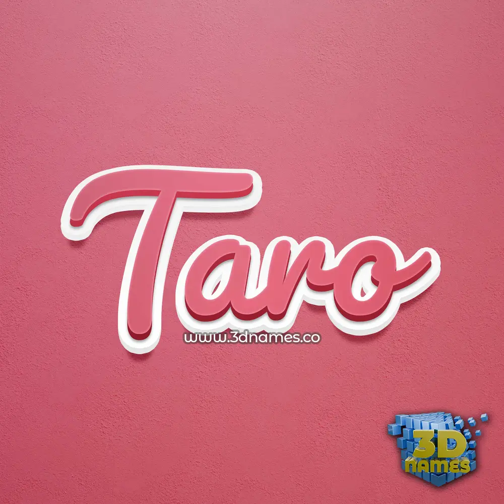 taro in Red Scribble style - 3D name wallpaper