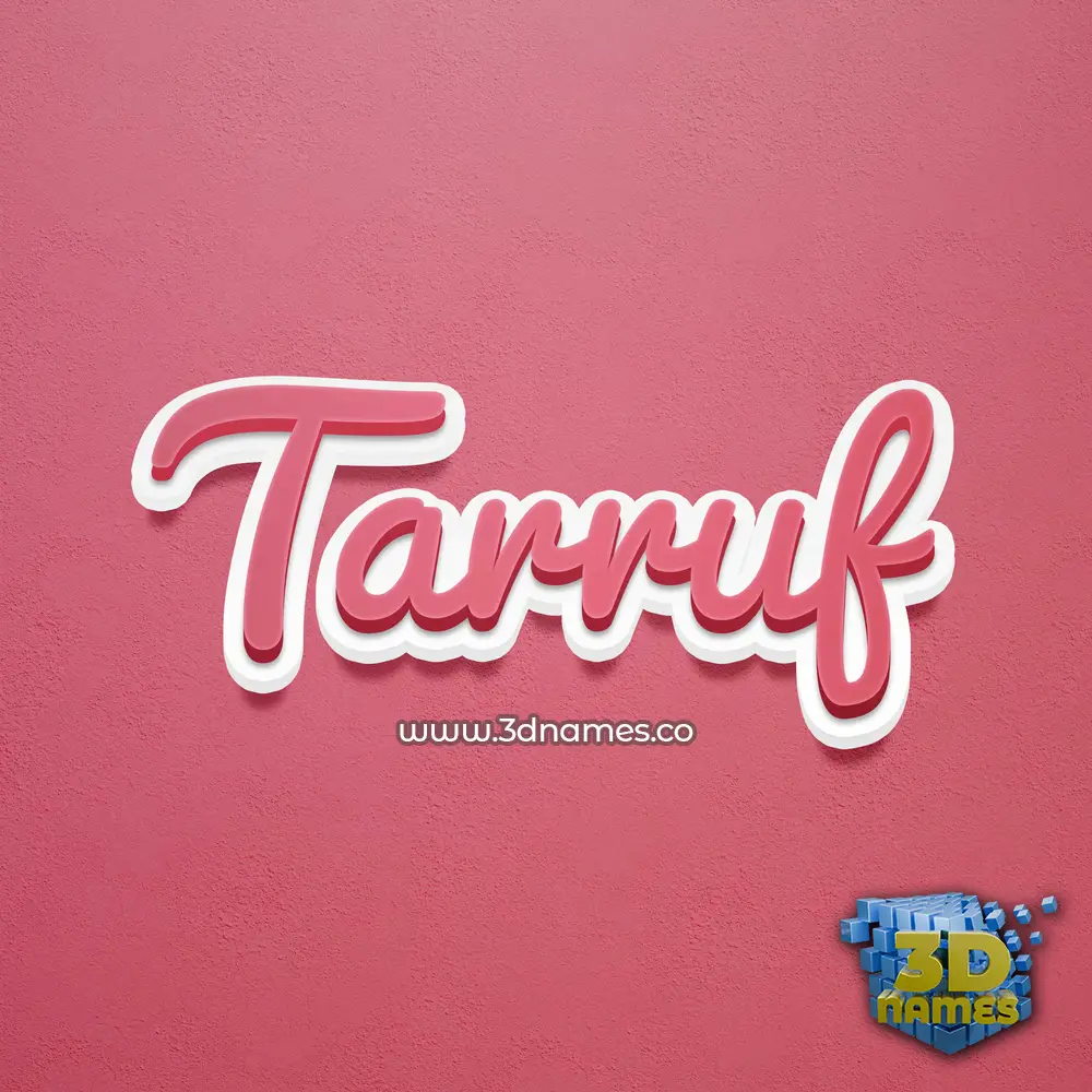 tarruf in Red Scribble style - 3D name wallpaper