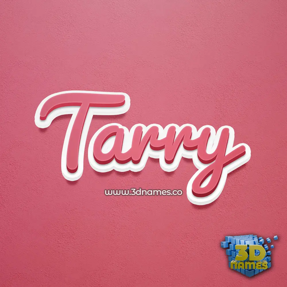 tarry in Red Scribble style - 3D name wallpaper