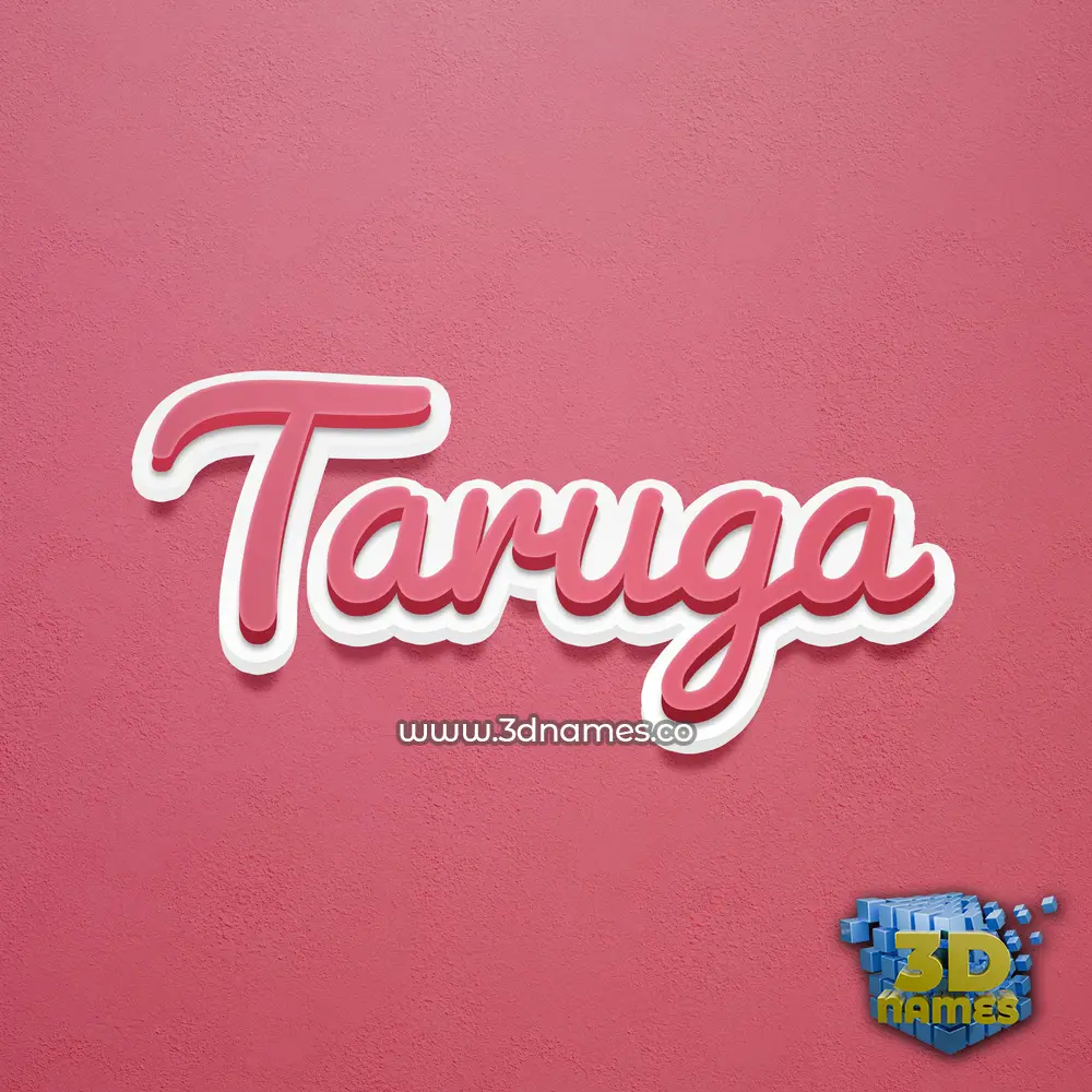 taruga in Red Scribble style - 3D name wallpaper