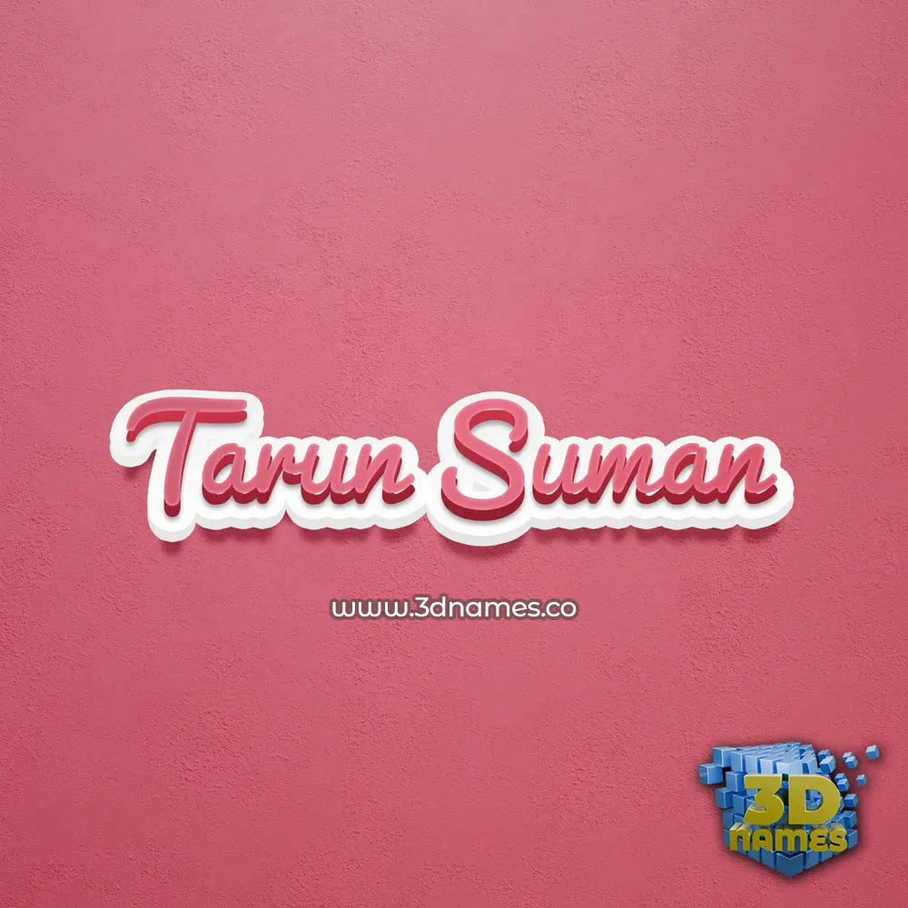 tarun suman in Red Scribble style - 3D name wallpaper