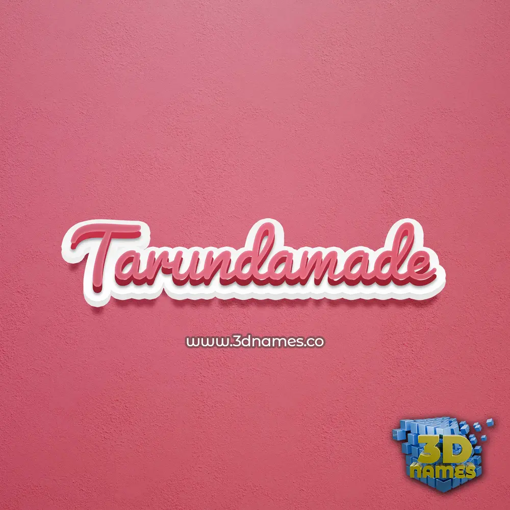 tarundamade in Red Scribble style - 3D name wallpaper
