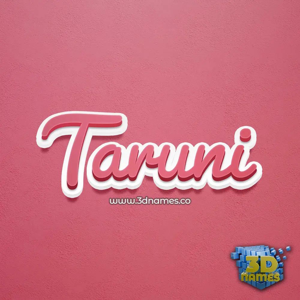 taruni in Red Scribble style - 3D name wallpaper