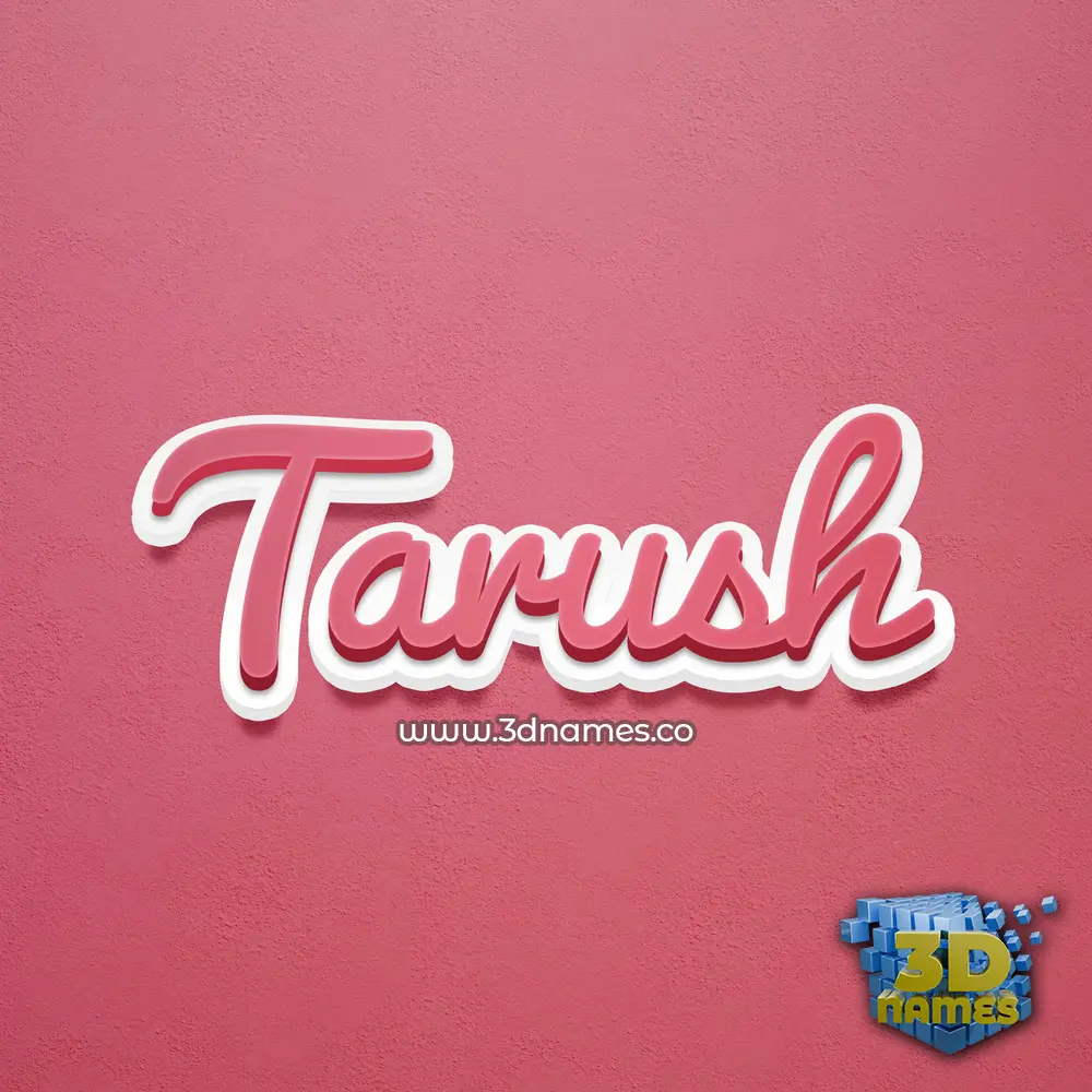 tarush in Red Scribble style - 3D name wallpaper
