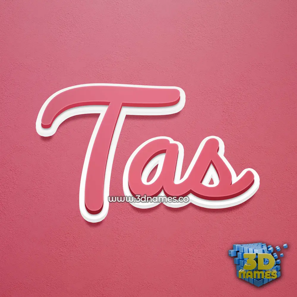 tas in Red Scribble style - 3D name wallpaper
