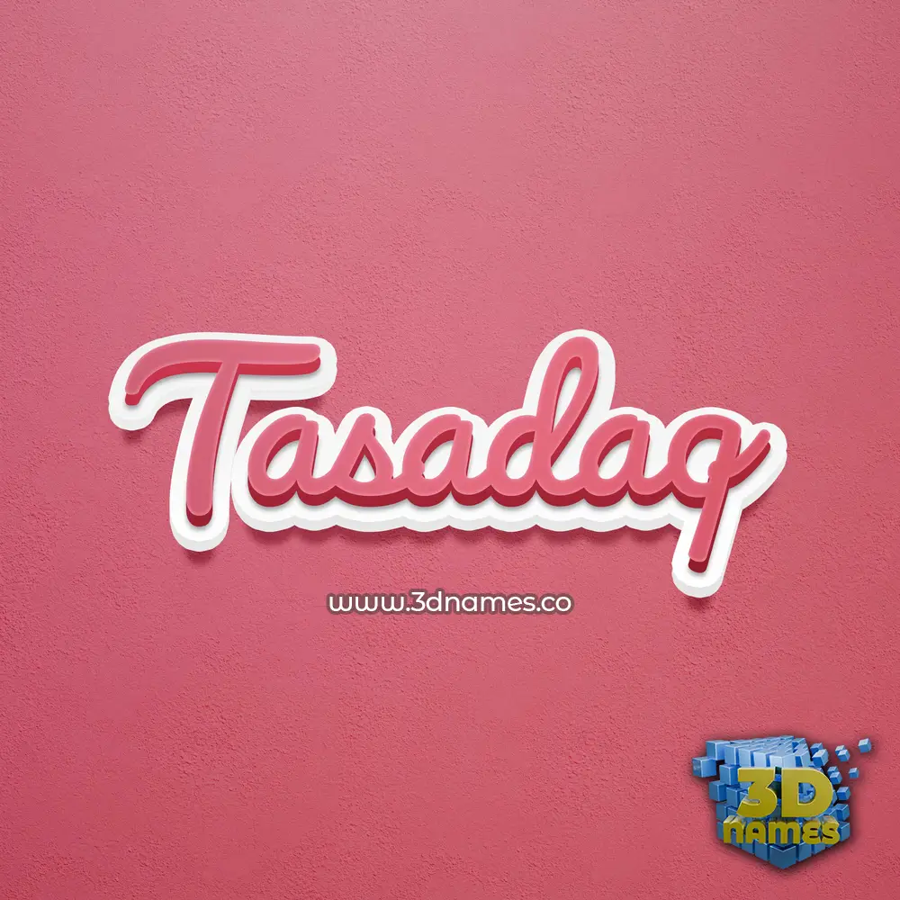 tasadaq in Red Scribble style - 3D name wallpaper