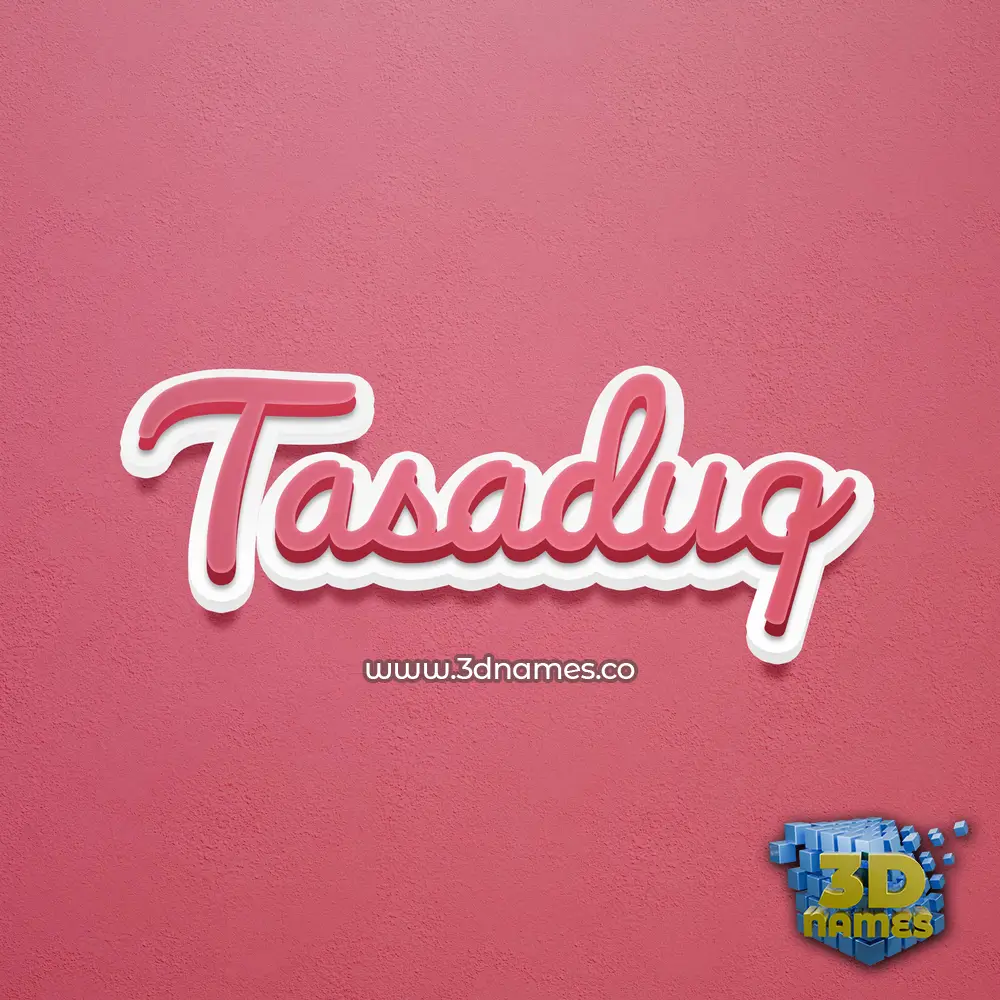 tasaduq in Red Scribble style - 3D name wallpaper