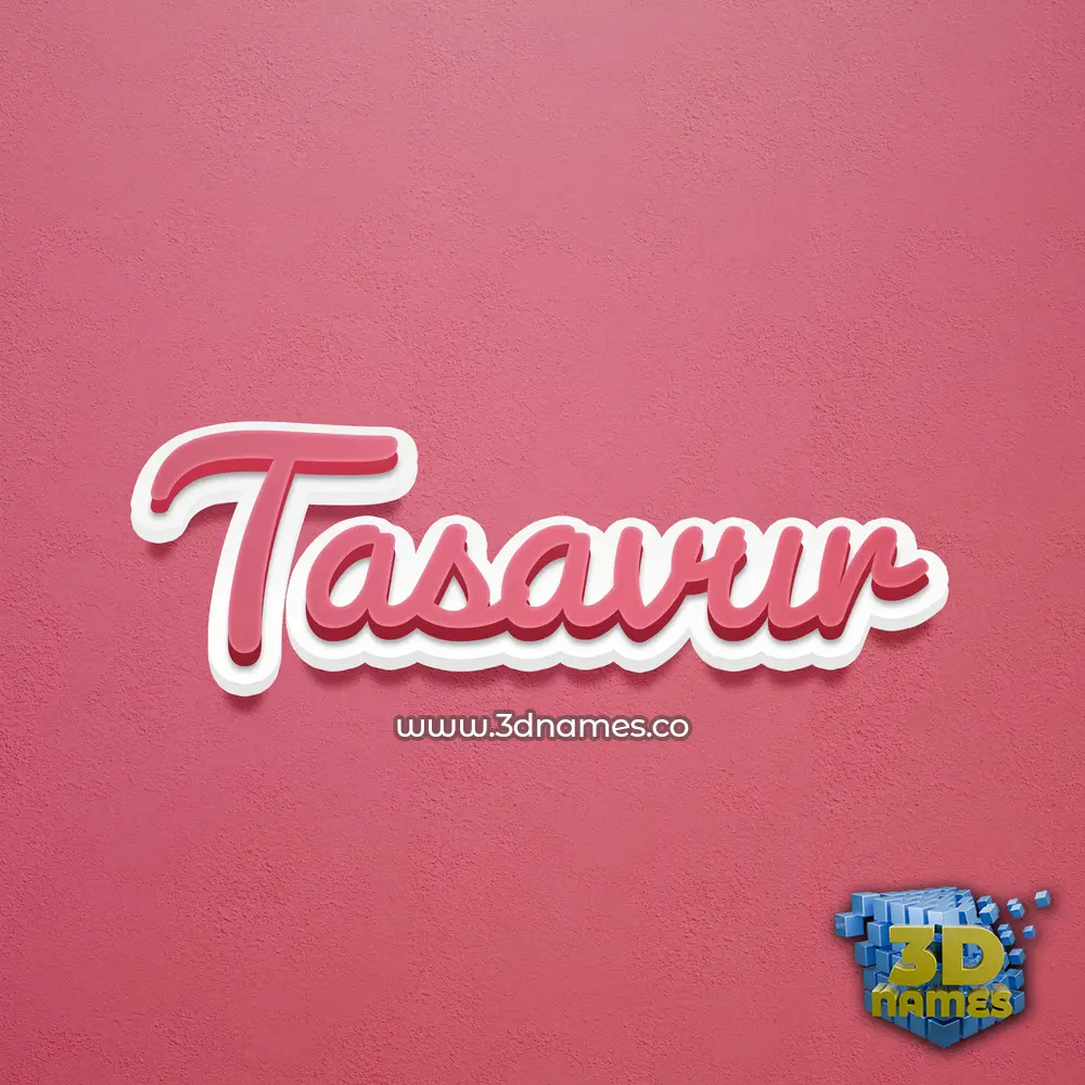 tasavur in Red Scribble style - 3D name wallpaper