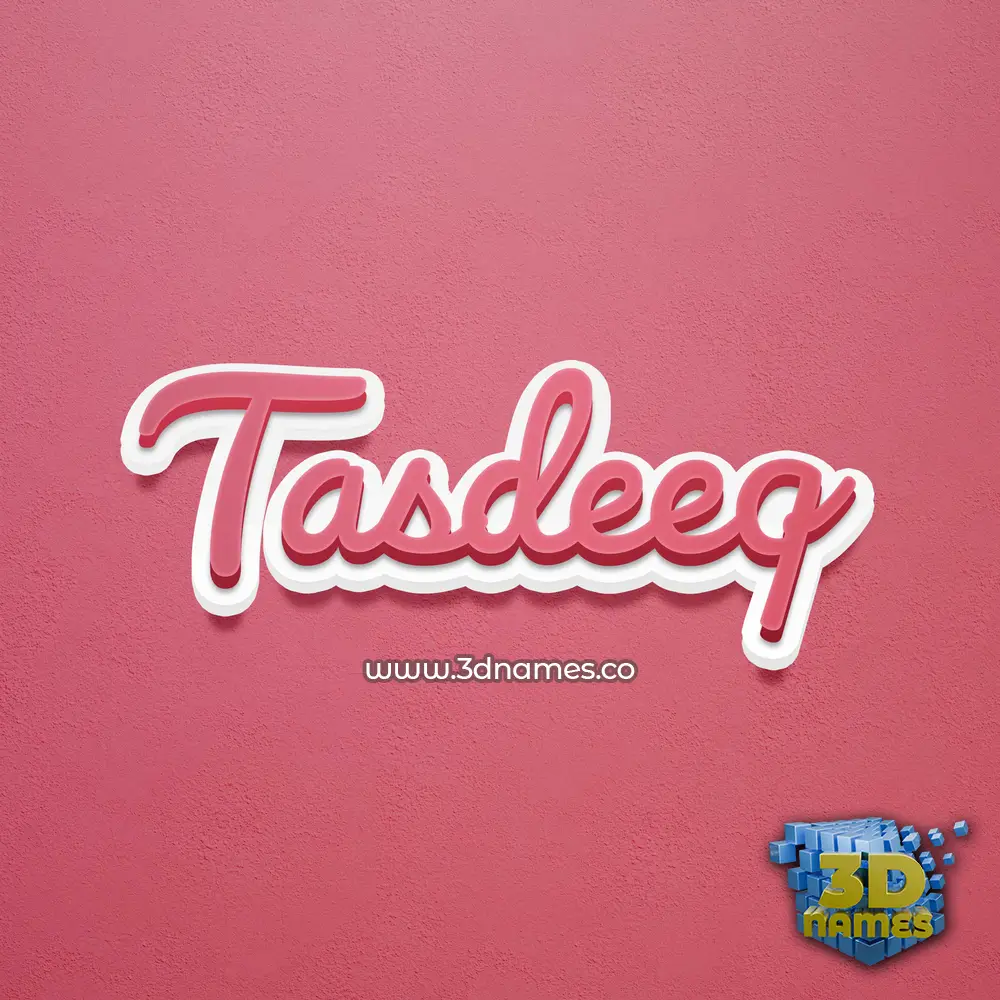 tasdeeq in Red Scribble style - 3D name wallpaper