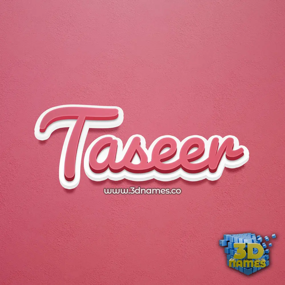 taseer in Red Scribble style - 3D name wallpaper