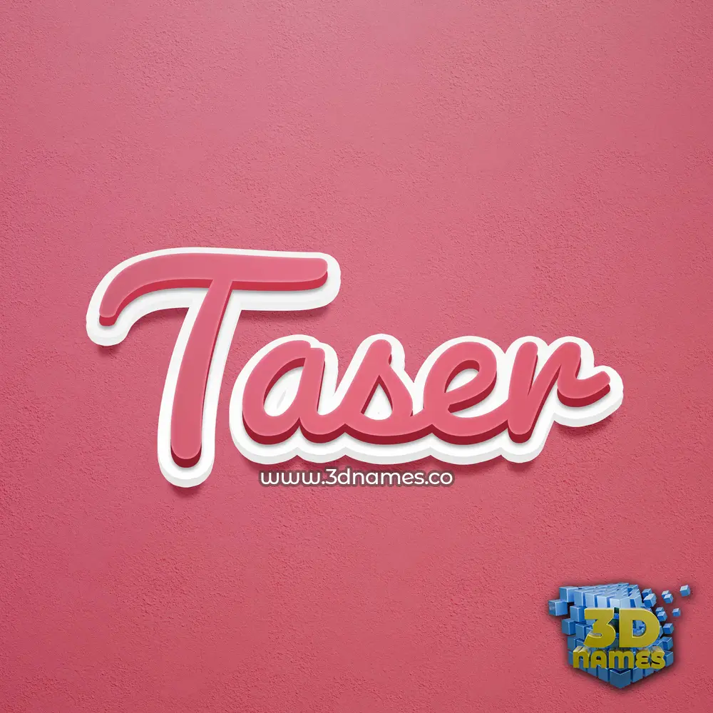 taser in Red Scribble style - 3D name wallpaper