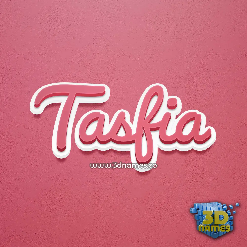 tasfia in Red Scribble style - 3D name wallpaper