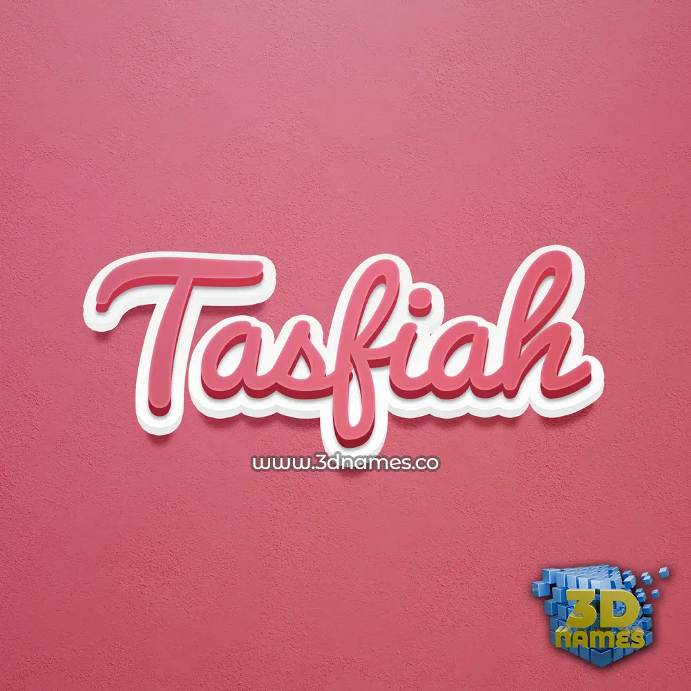 tasfiah in Red Scribble style - 3D name wallpaper