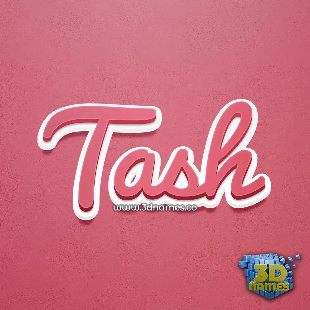 tash in Red Scribble style - 3D name wallpaper