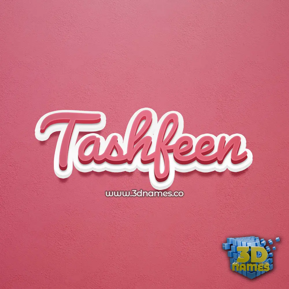 tashfeen in Red Scribble style - 3D name wallpaper