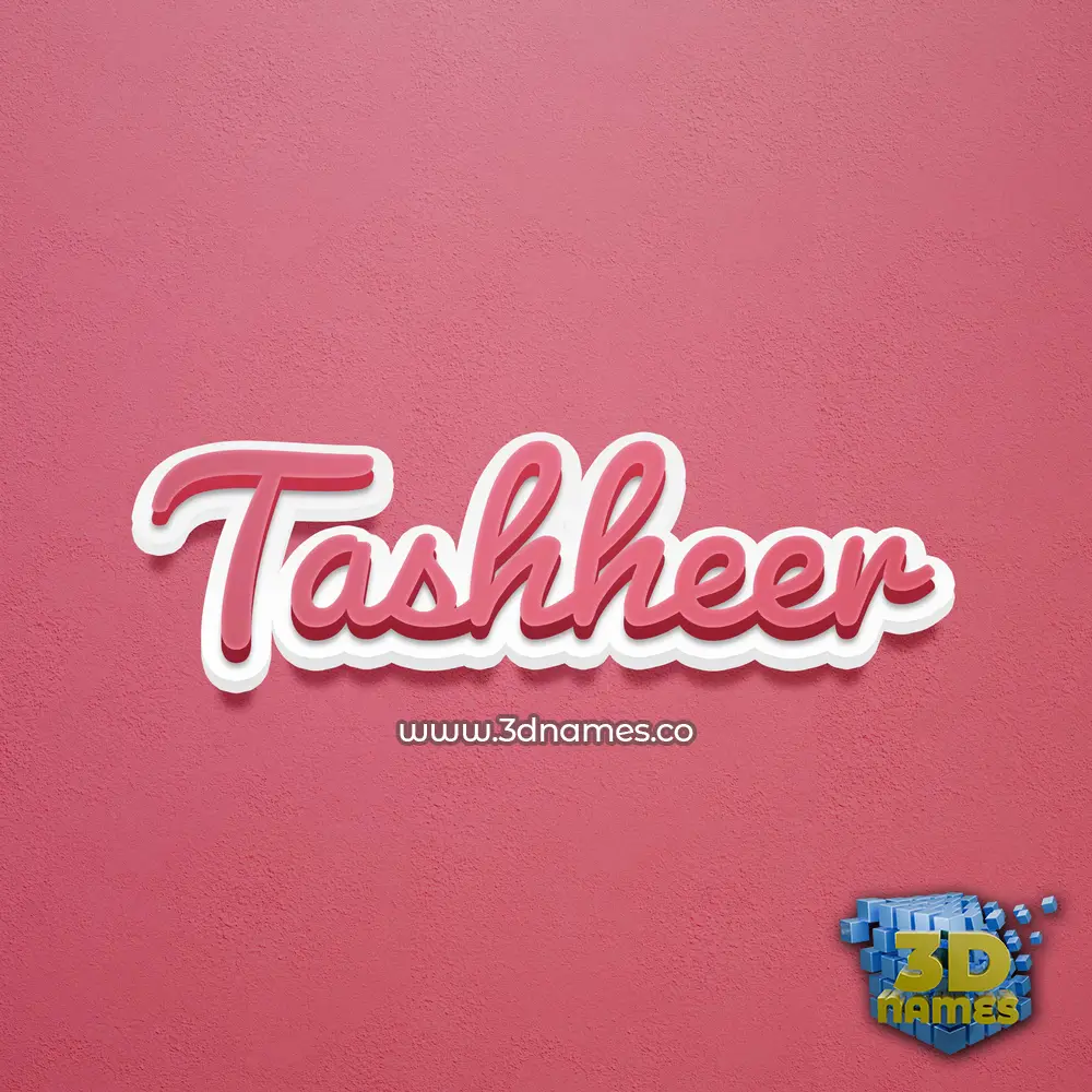 tashheer in Red Scribble style - 3D name wallpaper