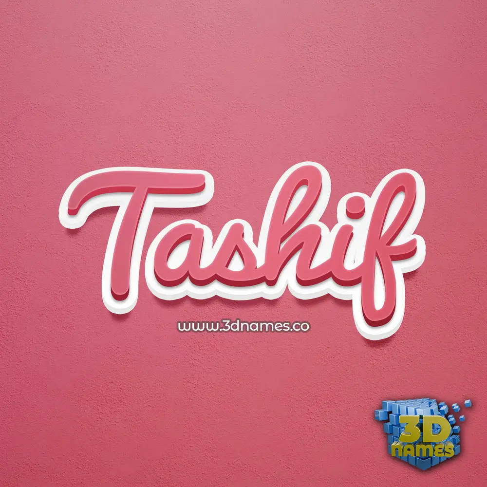 tashif in Red Scribble style - 3D name wallpaper