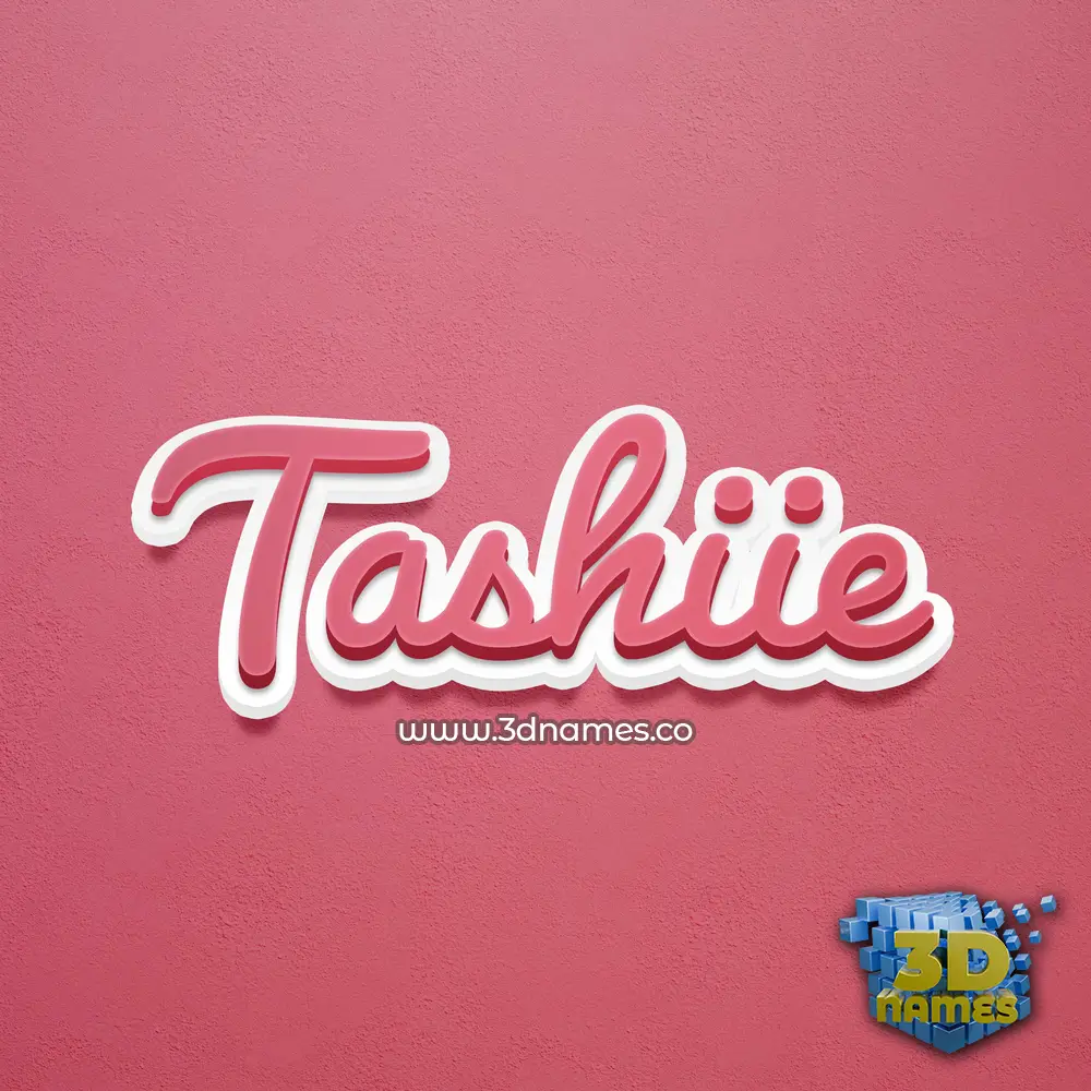 tashiie in Red Scribble style - 3D name wallpaper