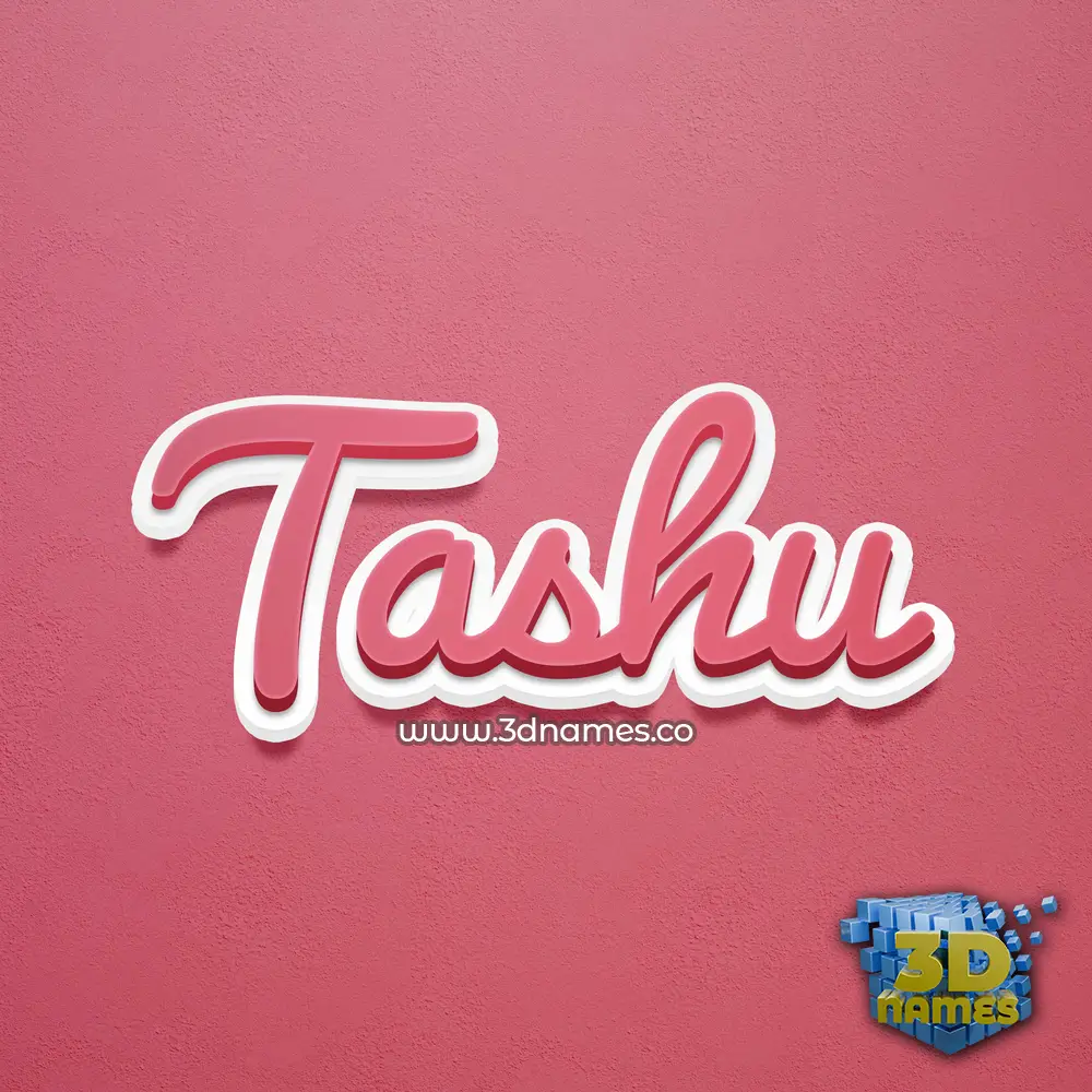 tashu in Red Scribble style - 3D name wallpaper