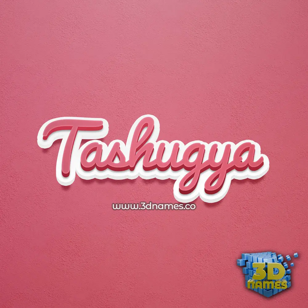 tashugya in Red Scribble style - 3D name wallpaper