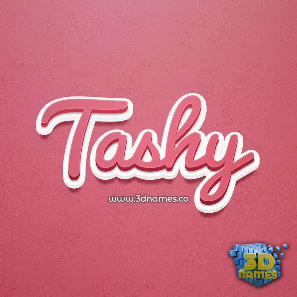 tashy in Red Scribble style - 3D name wallpaper