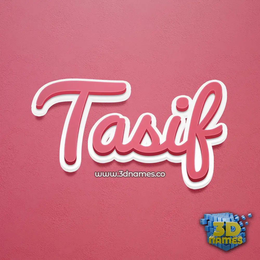 tasif in Red Scribble style - 3D name wallpaper