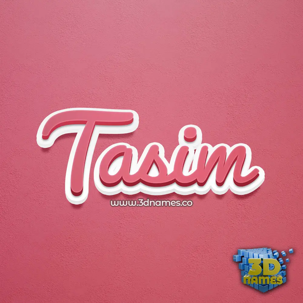 tasim in Red Scribble style - 3D name wallpaper