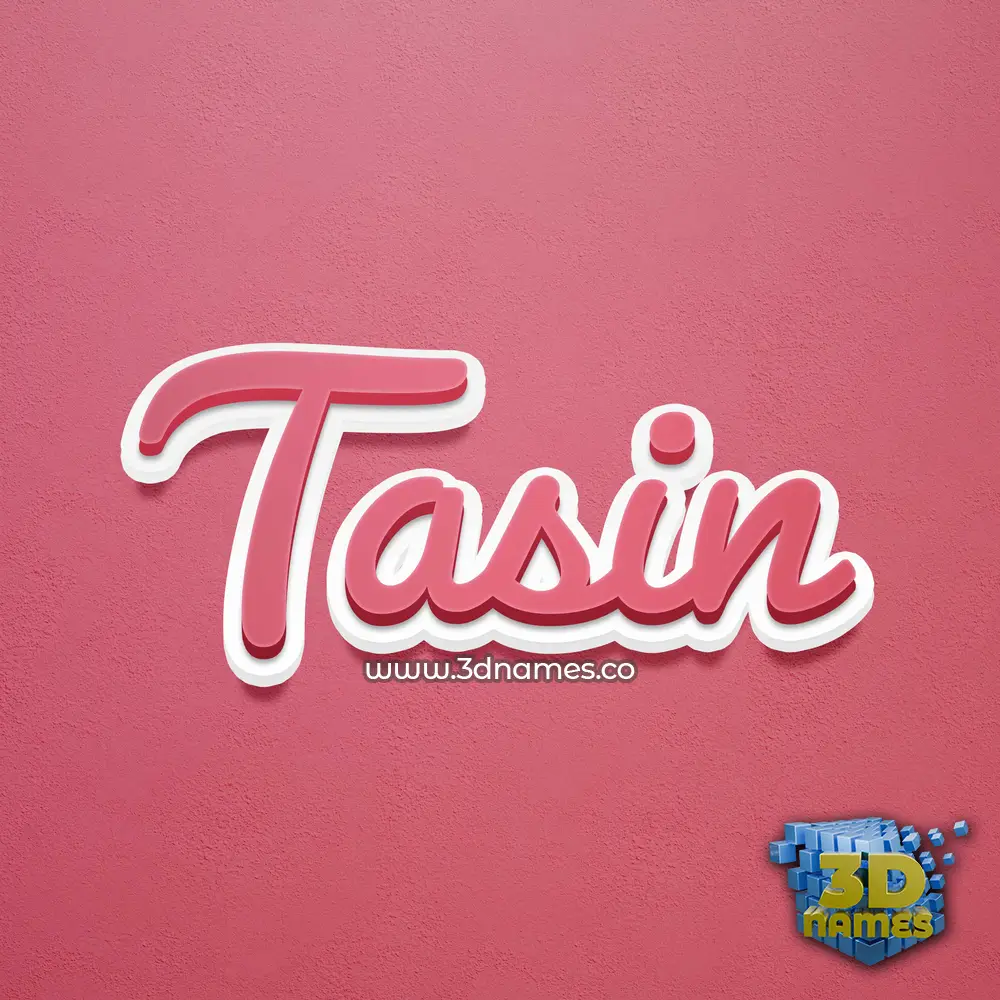 tasin in Red Scribble style - 3D name wallpaper