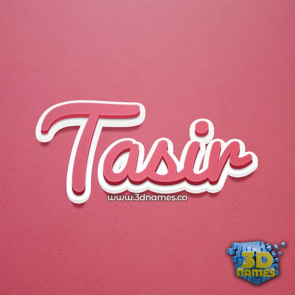tasir in Red Scribble style - 3D name wallpaper