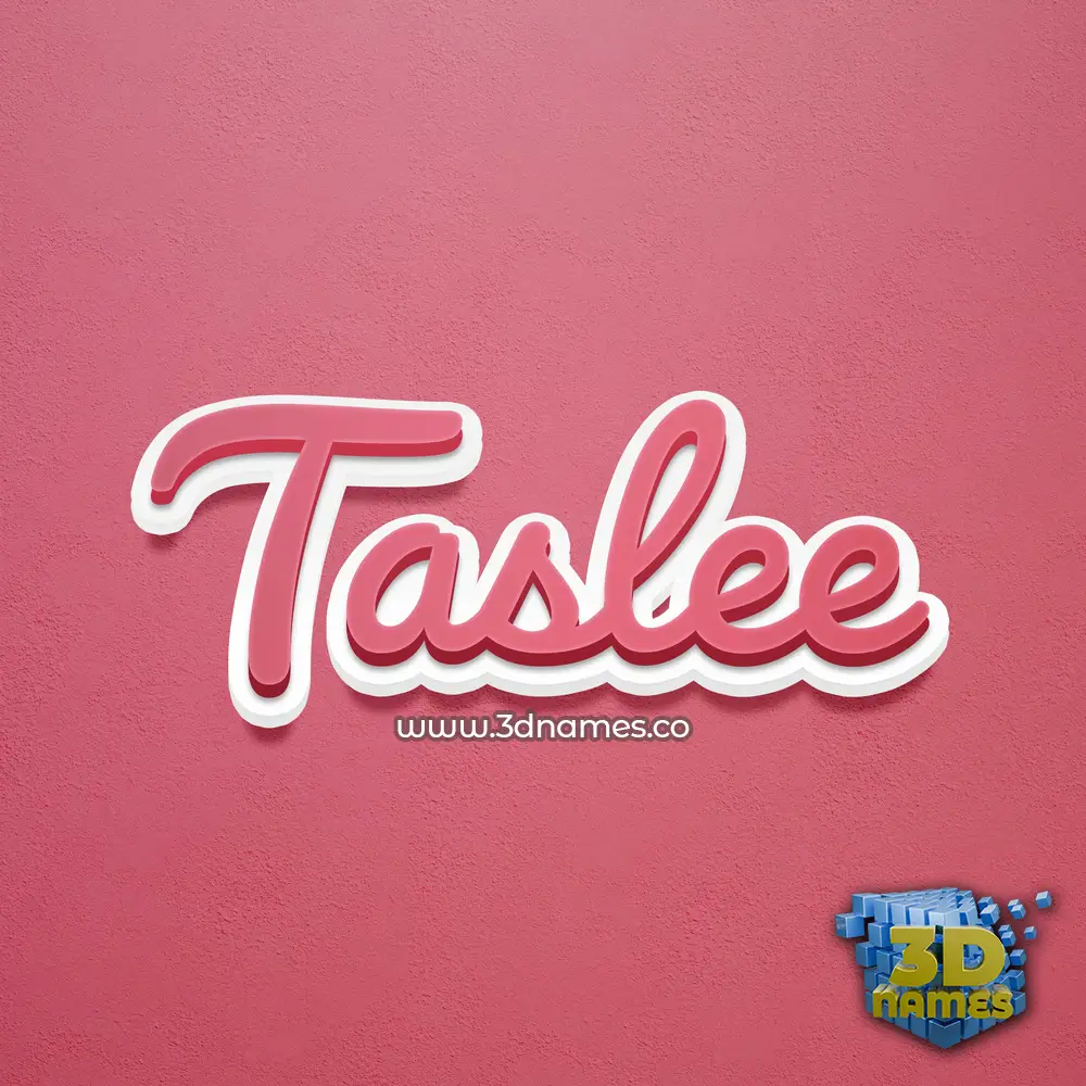 taslee in Red Scribble style - 3D name wallpaper