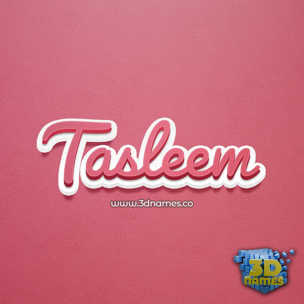 tasleem in Red Scribble style - 3D name wallpaper