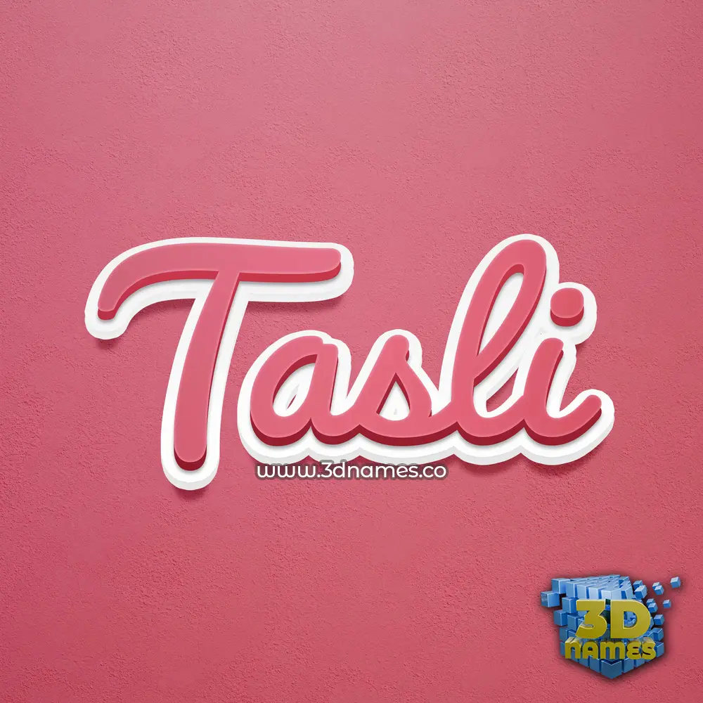 tasli in Red Scribble style - 3D name wallpaper