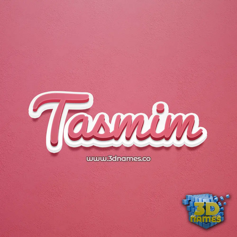 tasmim in Red Scribble style - 3D name wallpaper
