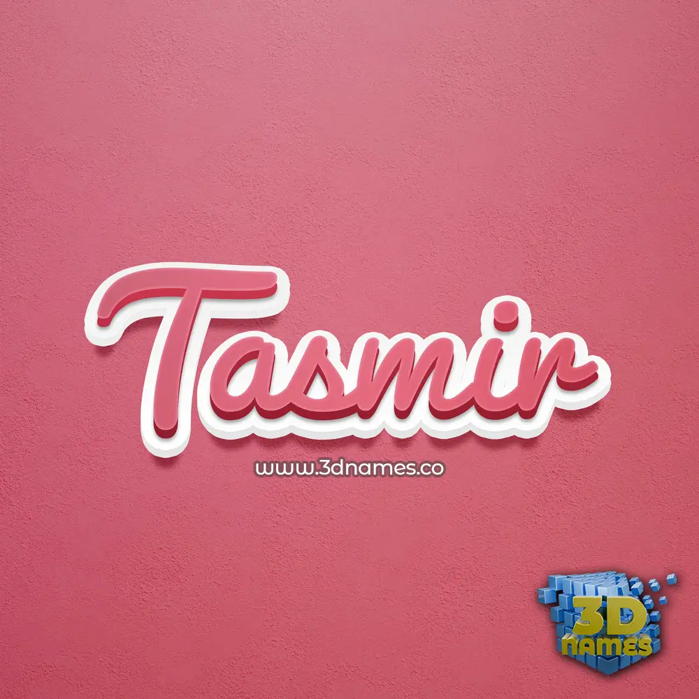 tasmir in Red Scribble style - 3D name wallpaper
