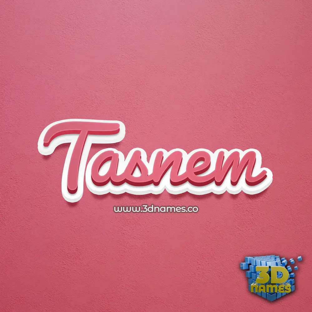tasnem in Red Scribble style - 3D name wallpaper