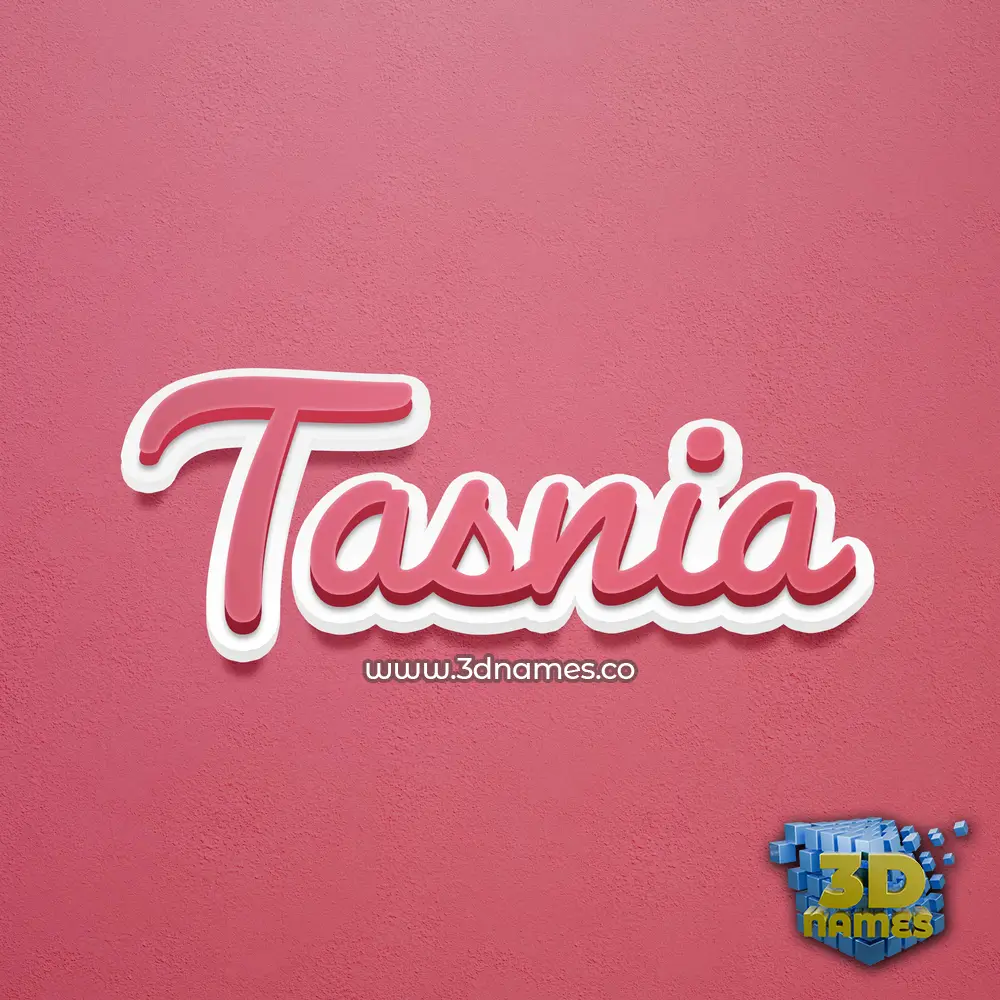 tasnia in Red Scribble style - 3D name wallpaper