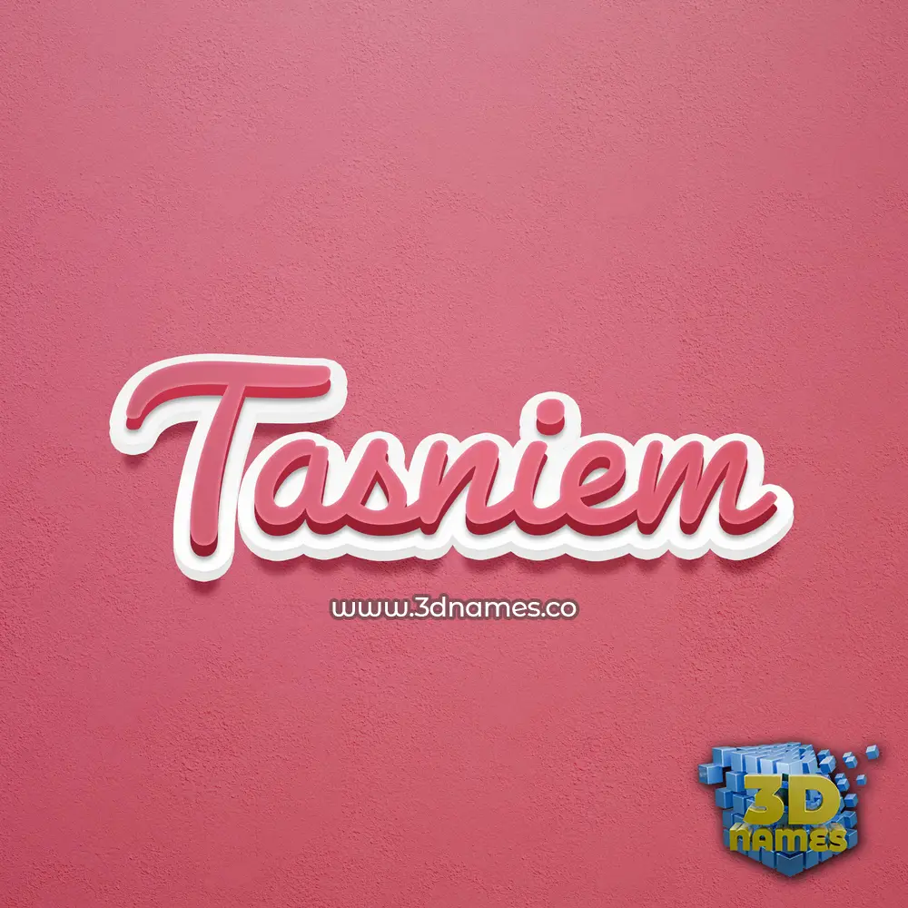 tasniem in Red Scribble style - 3D name wallpaper