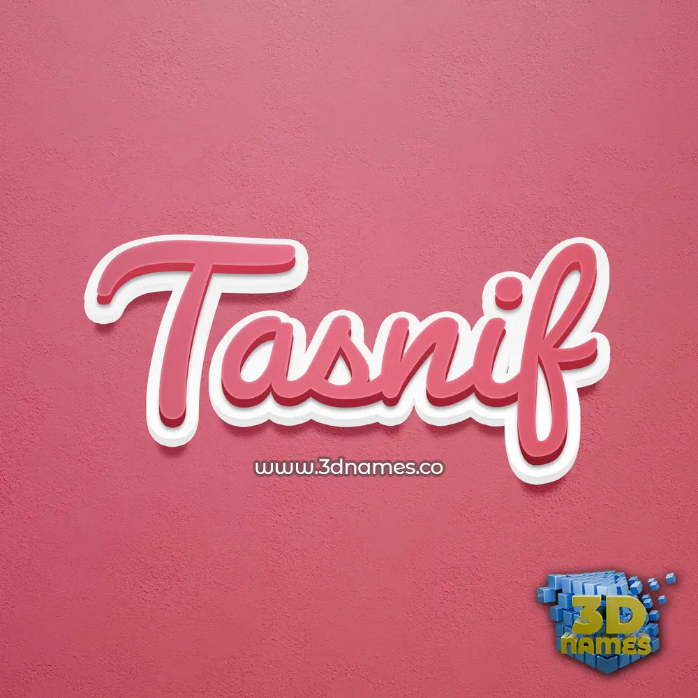 tasnif in Red Scribble style - 3D name wallpaper