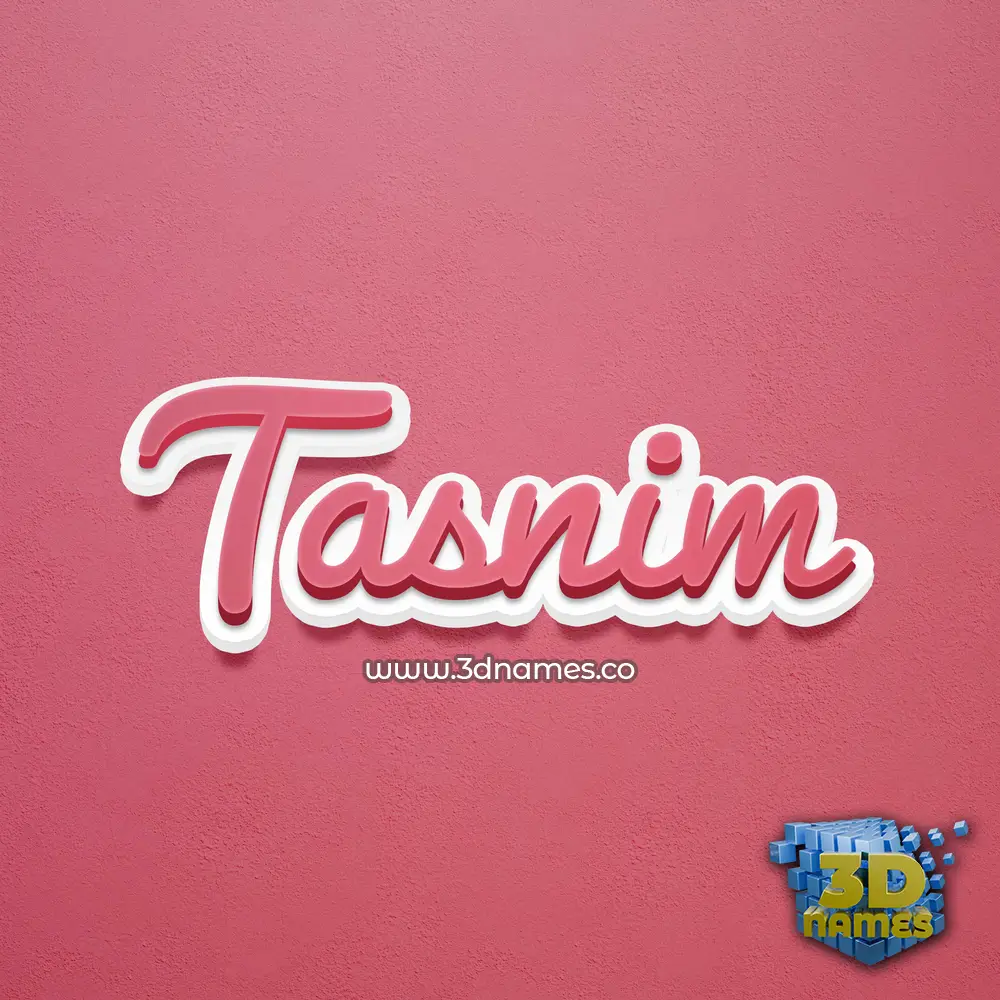 tasnim in Red Scribble style - 3D name wallpaper