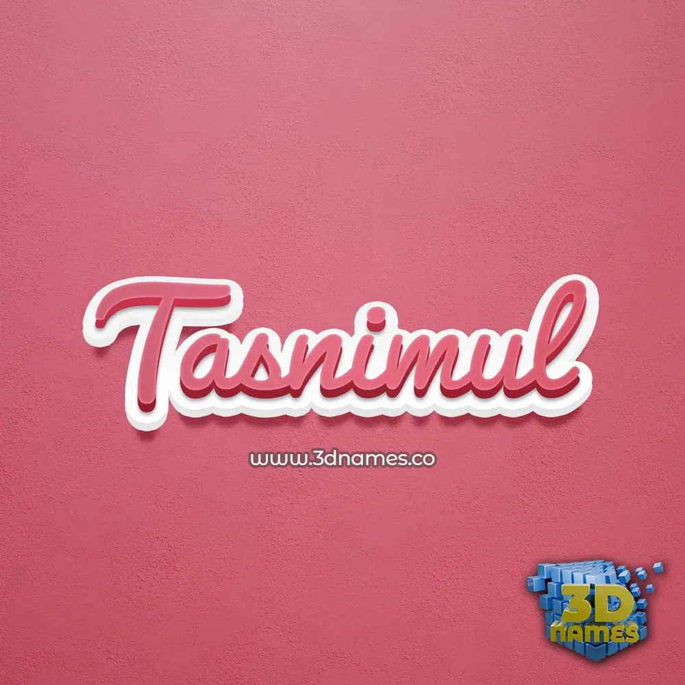 tasnimul in Red Scribble style - 3D name wallpaper