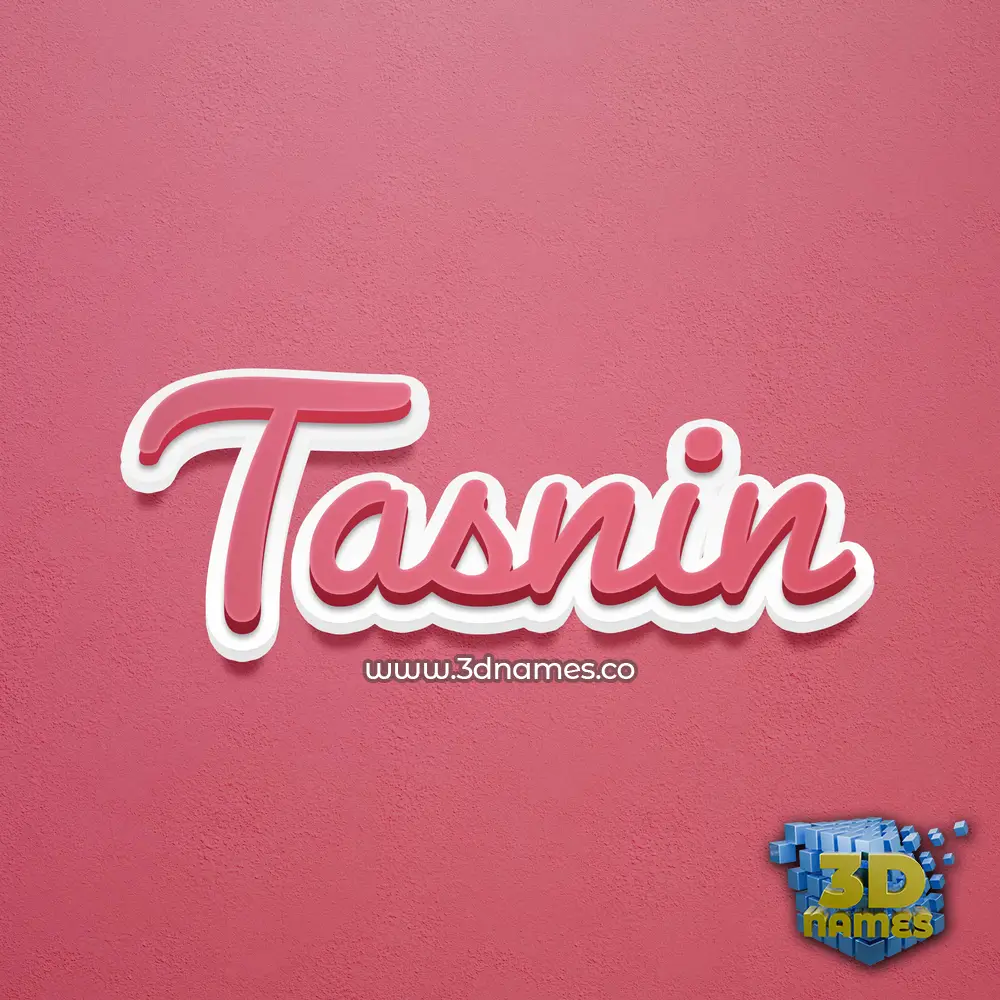 tasnin in Red Scribble style - 3D name wallpaper