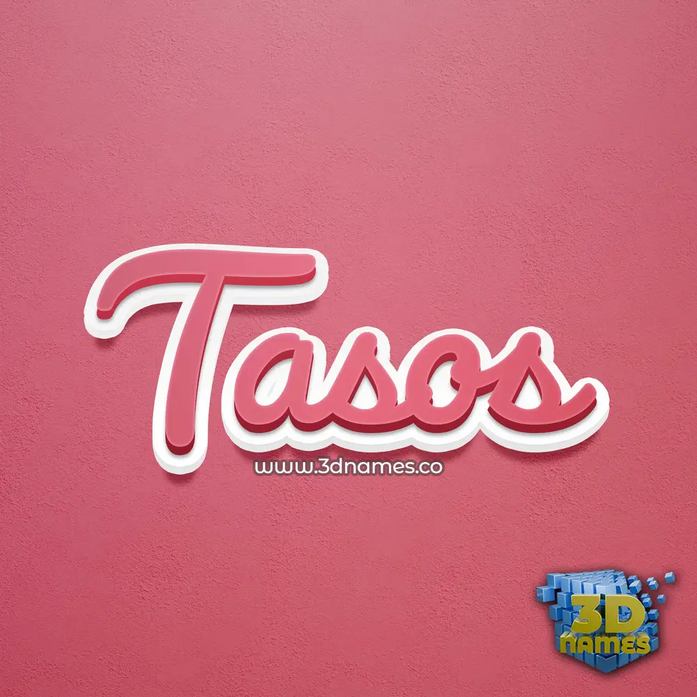 tasos in Red Scribble style - 3D name wallpaper