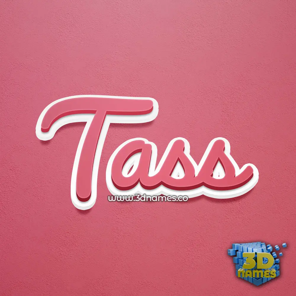 tass in Red Scribble style - 3D name wallpaper