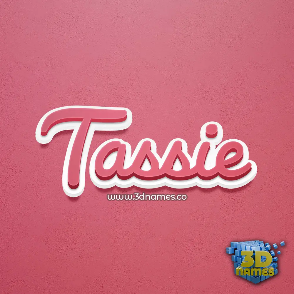 tassie in Red Scribble style - 3D name wallpaper