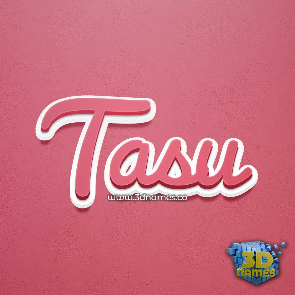 tasu in Red Scribble style - 3D name wallpaper