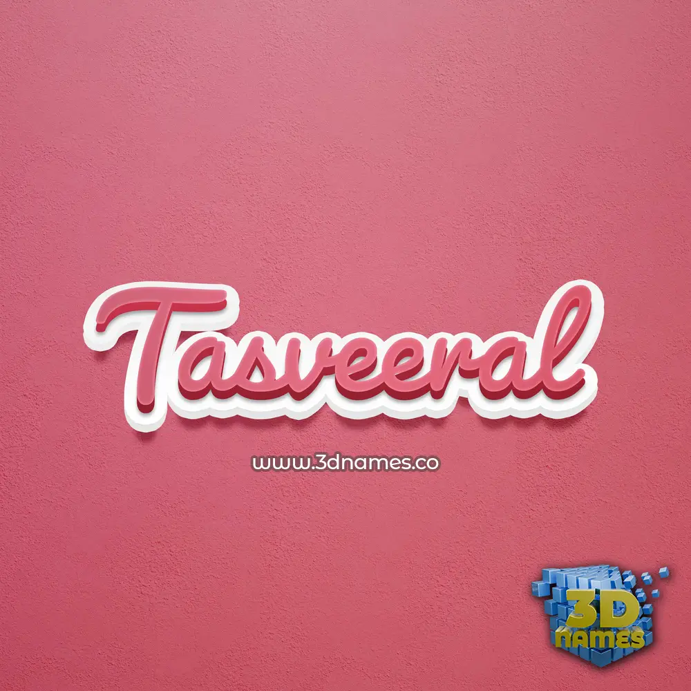 tasveeral in Red Scribble style - 3D name wallpaper