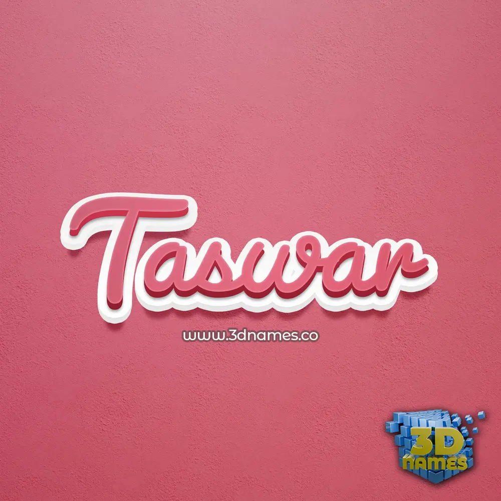 taswar in Red Scribble style - 3D name wallpaper
